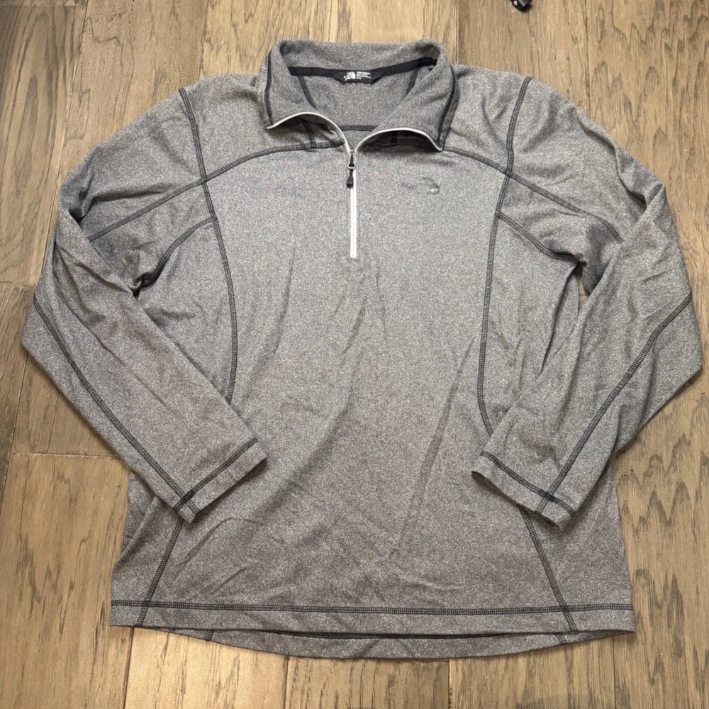 The‎ North Face Mens M/M Quarter Zip Pullover Sweatshirt Gray Polyester